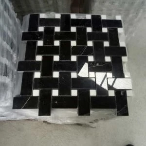 Il-mu Żajk ta ' basket Weave Nero Marquina