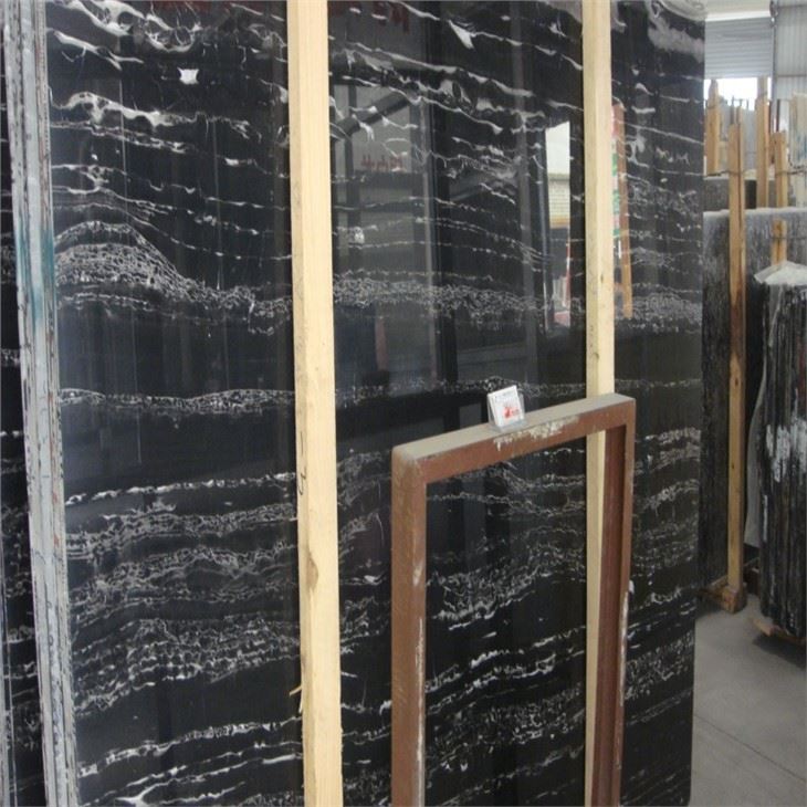 Silver Dragon Black Marble