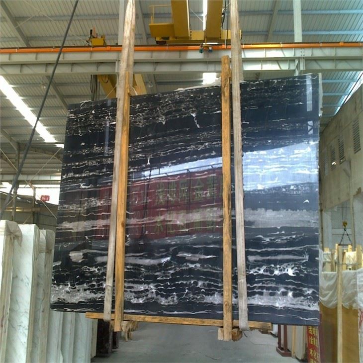 Silver Dragon Black Marble